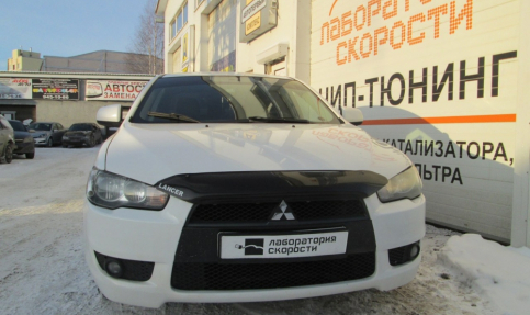 Чип-тюнинг с отключением катализаторов на Mitsubishi Lancer X 2.0 MT 150hp 2007 года выпуска